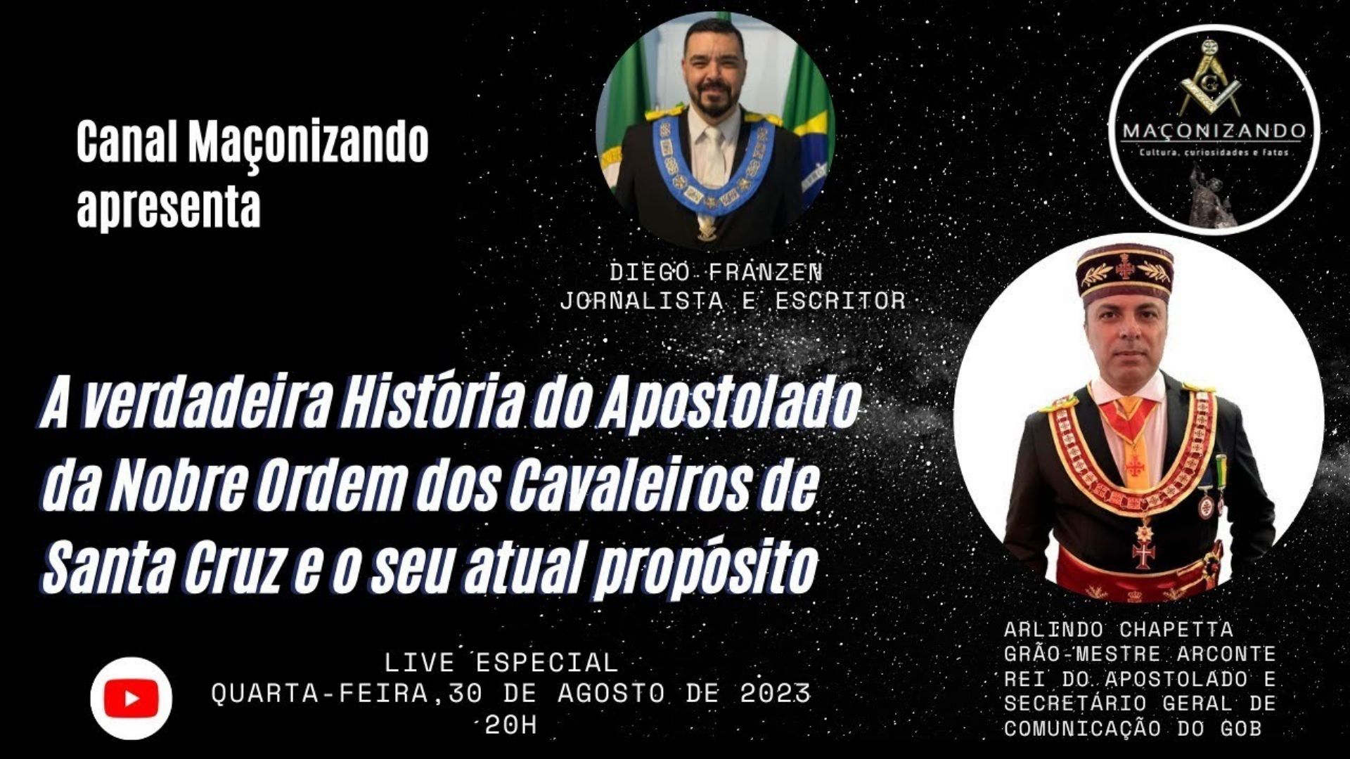 Live Especial sobre o APOSTOLADO DA NOBRE ORDEM DOS CAVALEIROS DE SANTA CRUZ