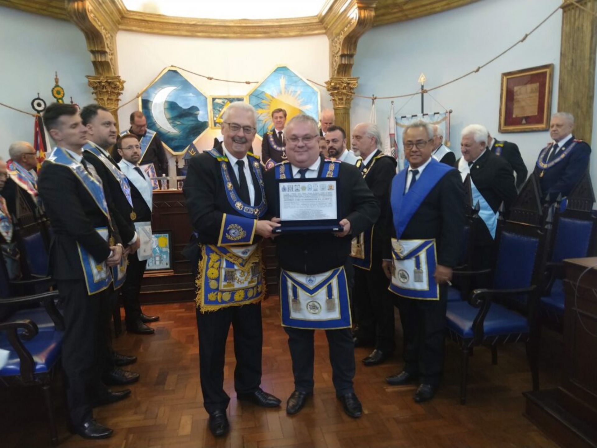 Estrela de Santos nº1156 realiza sessão conjunta com palestra e contou com a presença do Grão Mestre